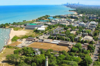 Vista aérea de Evanston, IL