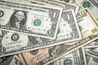 apoio financeiro notas de dólar