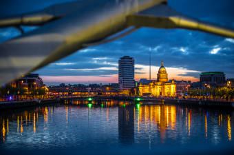 The Custom House at sunset, Dublin, Ireland