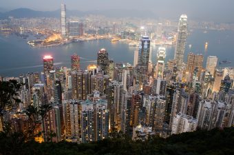 Paisagem noturna de Hong Kong - PhD em Hong Kong