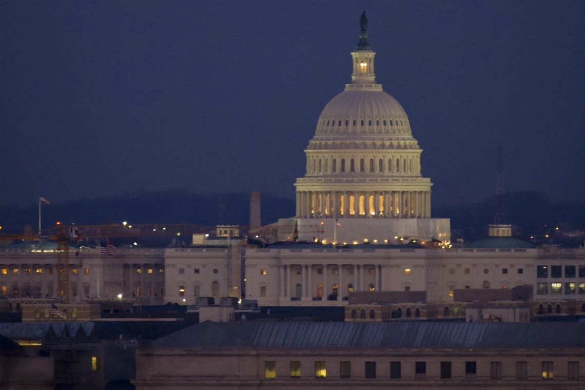Vista de Washington D.C. à noite