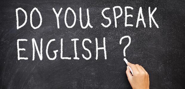 do you speak english em quadro negro