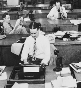 jornalistas na redação do New York Times em 1942