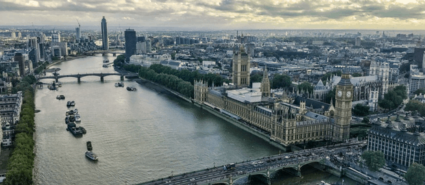 vista panorâmica de Londres, no Reino Unido