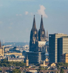 Vista de cima da cidade de Colônia, na Alemanha