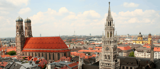 Vista panorâmica da cidade de Munique, na Alemanha