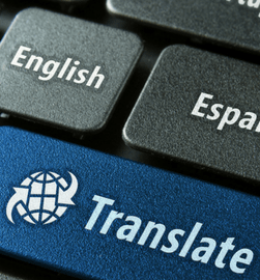 Teclado com tecla de tradução de idiomas