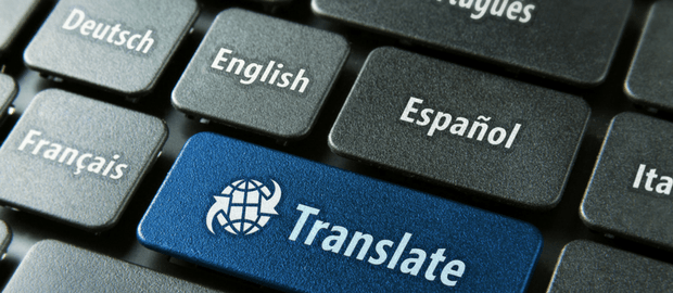 Teclado com tecla de tradução de idiomas