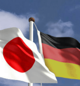 Bandeiras do Japão e Alemanha