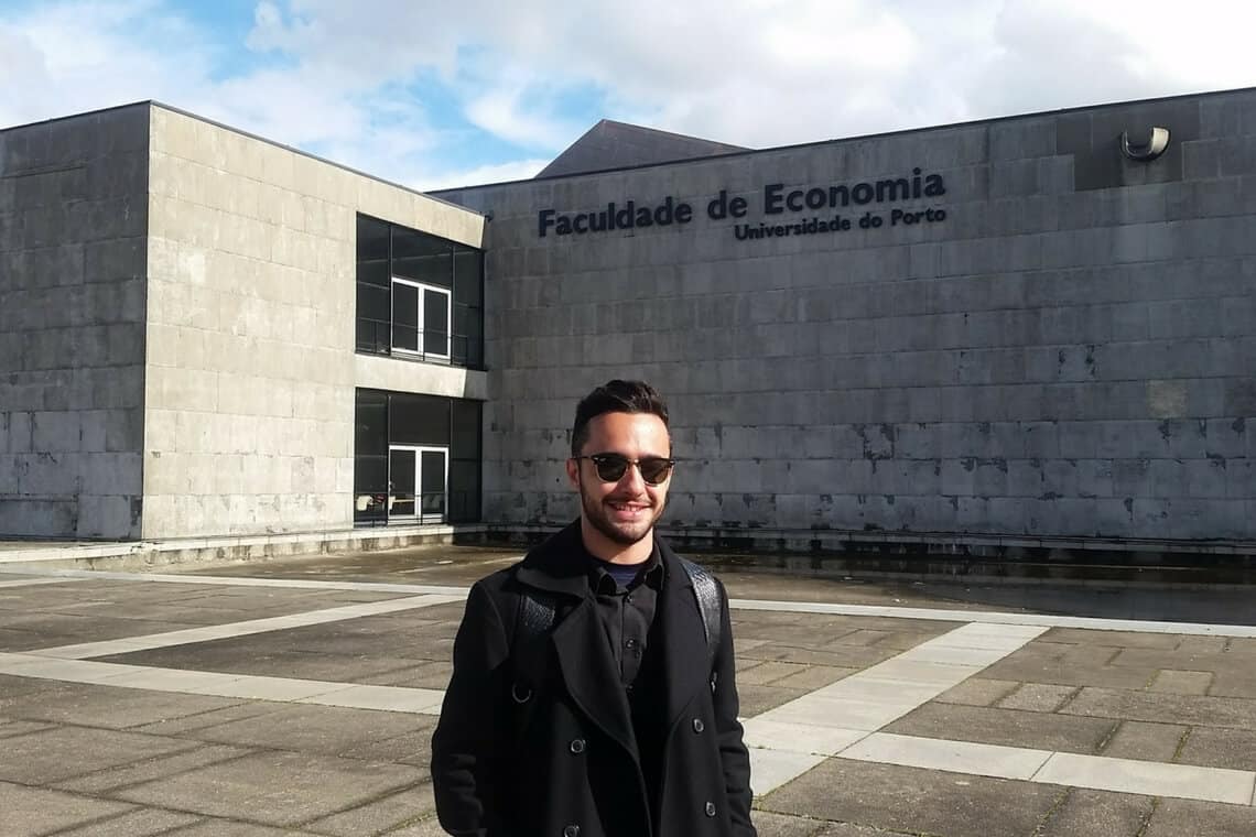 Cezar Mattar durante seu intercâmbio no Porto na Universidade do Porto