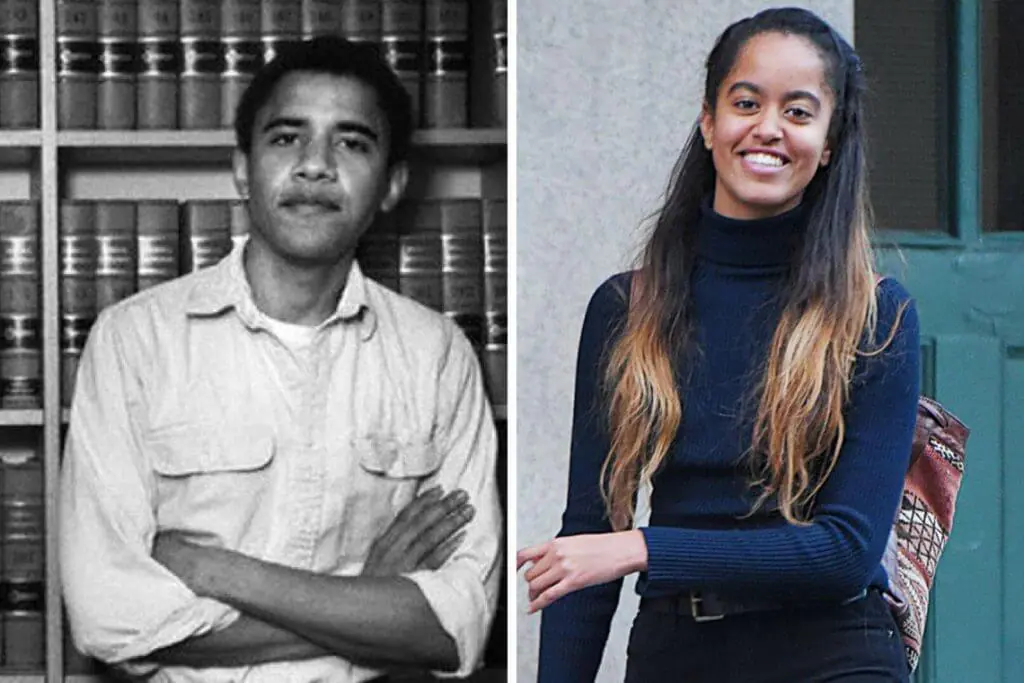 Barack e Malia Obama, ambos estudantes de Harvard