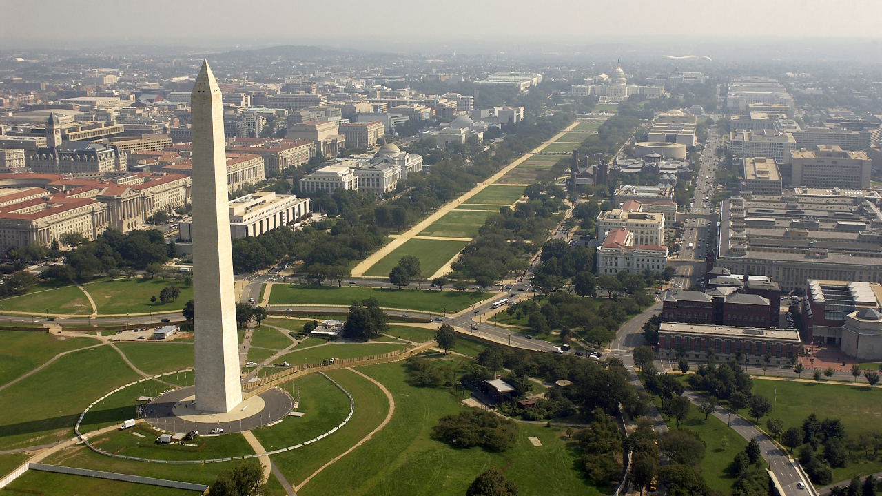 Vista aérea de Washington - bolsas para projetos nos Estados Unidos