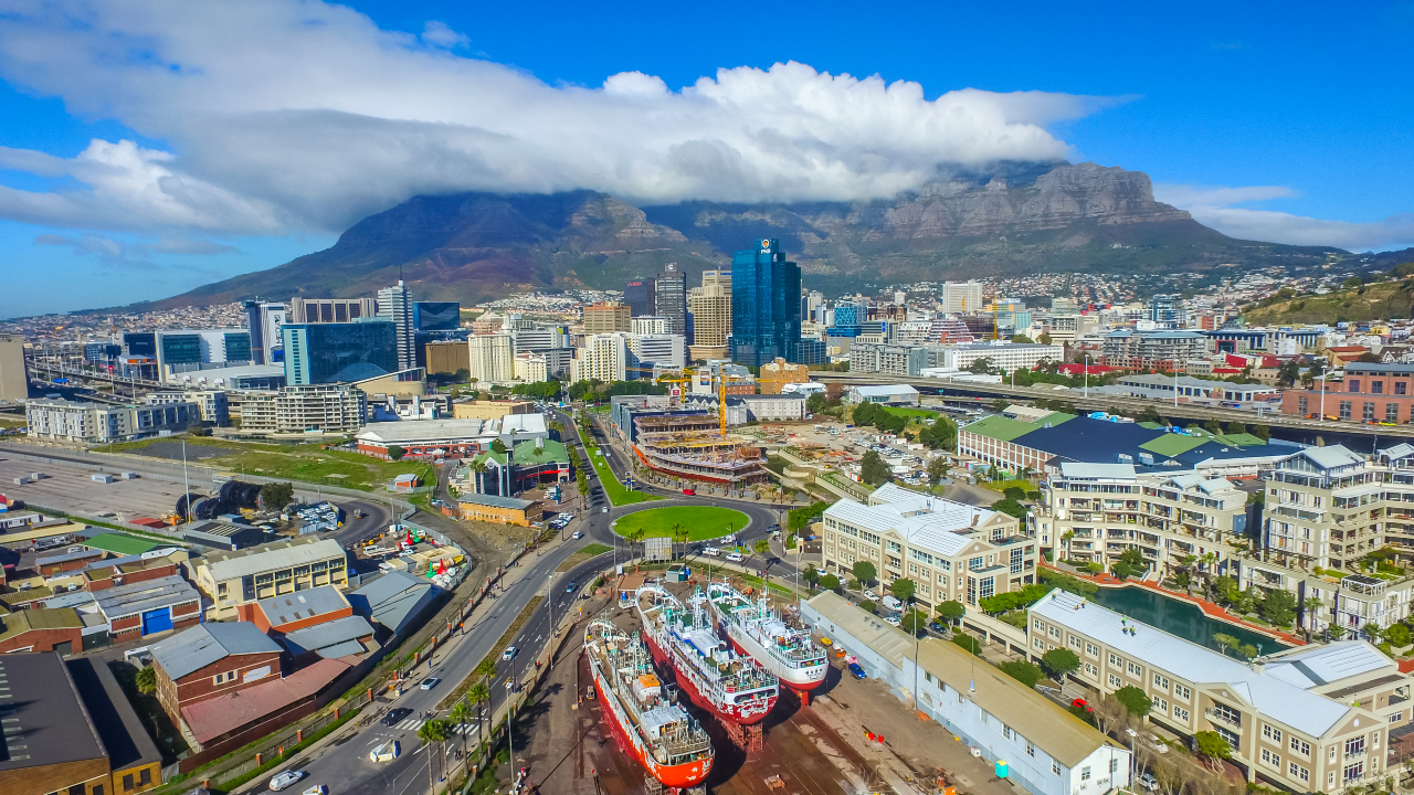 vista aérea da cidade do cabo - intercâmbio na África do Sul
