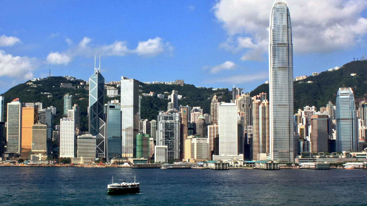Vista do litoral de Hong Kong a partir do mar - phd em hong kong