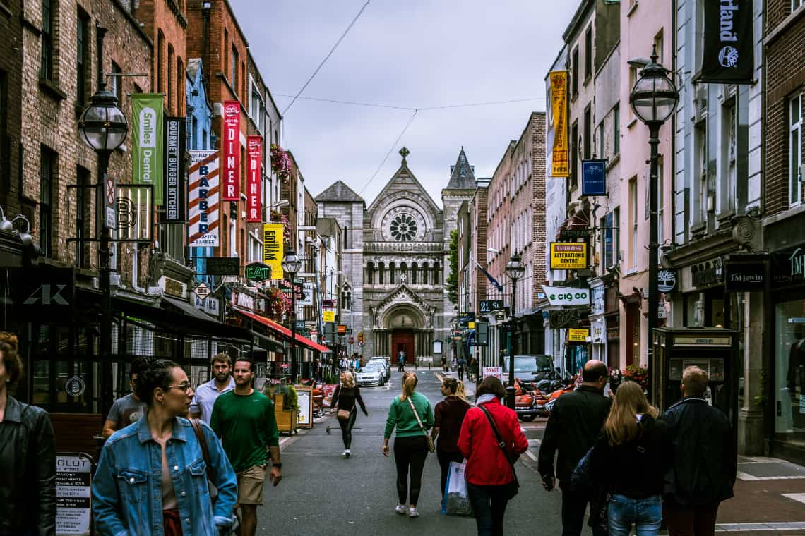 Rua de Dublin na Irlanda