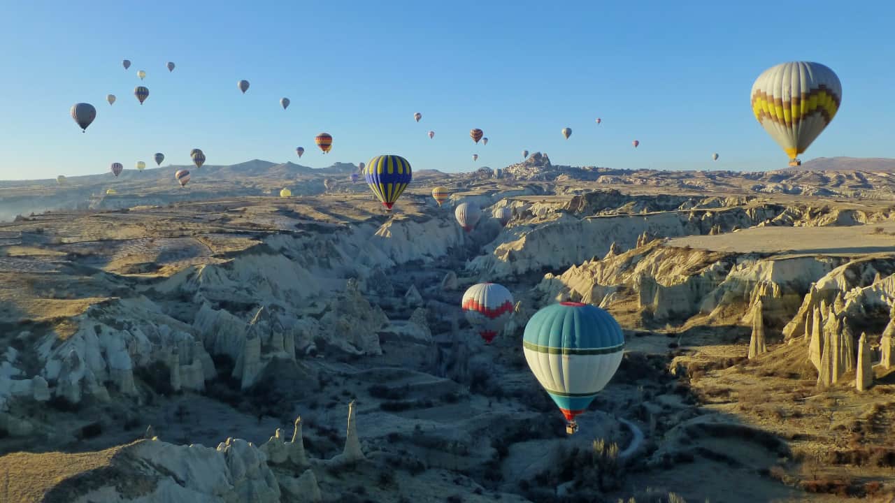Balões na capadócia - bolsas de estudo na Turquia