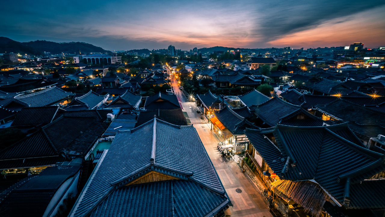 Por do sol em Jeonju - bolsas de intercâmbio para a coreia do sul