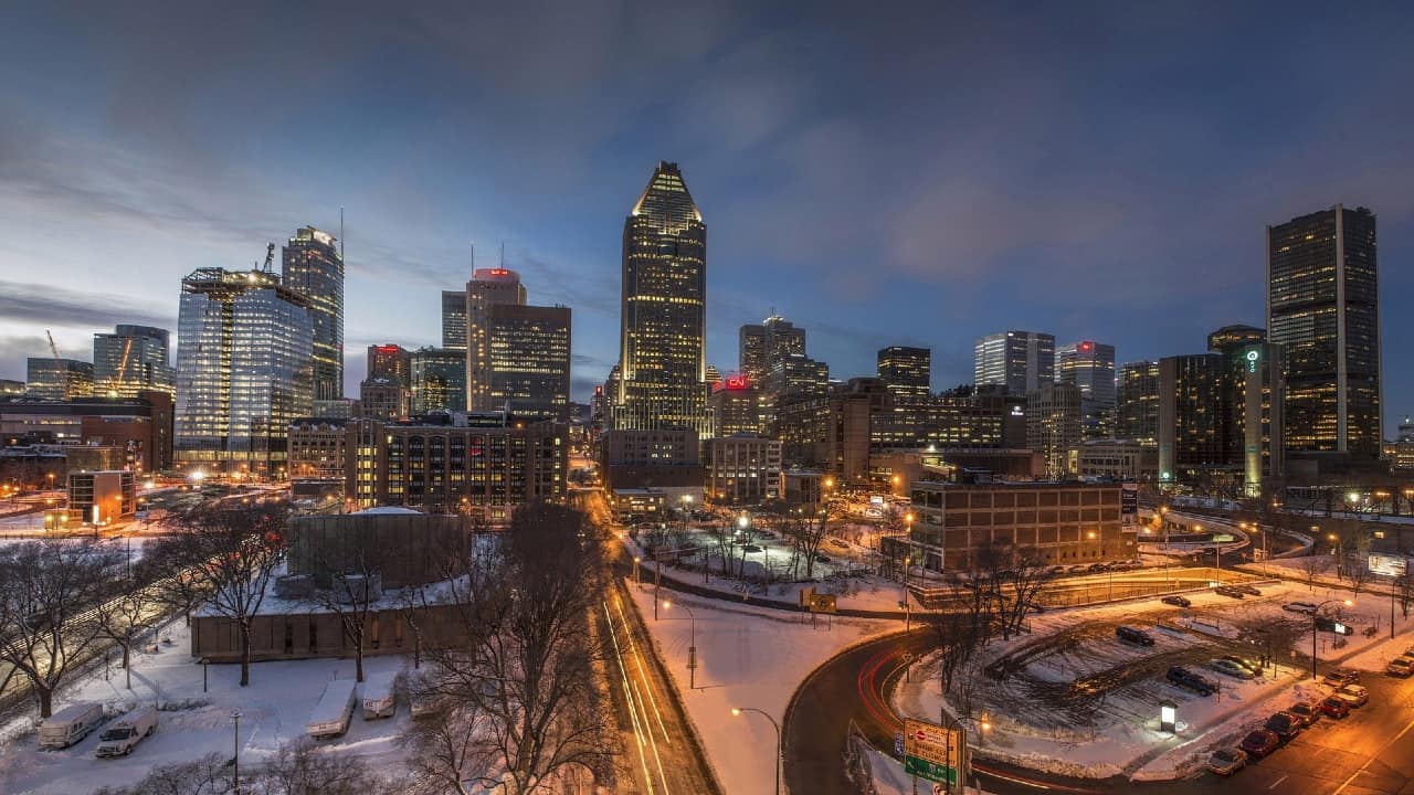 Montreal à noite - estudar em frances no canada